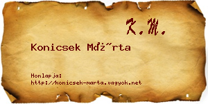 Konicsek Márta névjegykártya