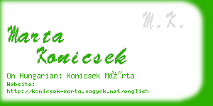 marta konicsek business card